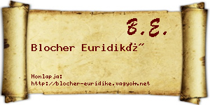Blocher Euridiké névjegykártya